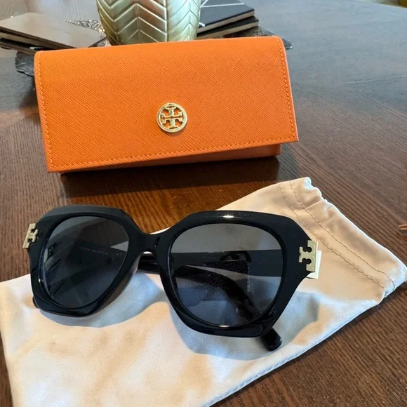 Tory Burch Black and Orange Sunglasses Accessories Tory Burch | Accessories | Tory Burch Black Sunglasses With  main image 4
